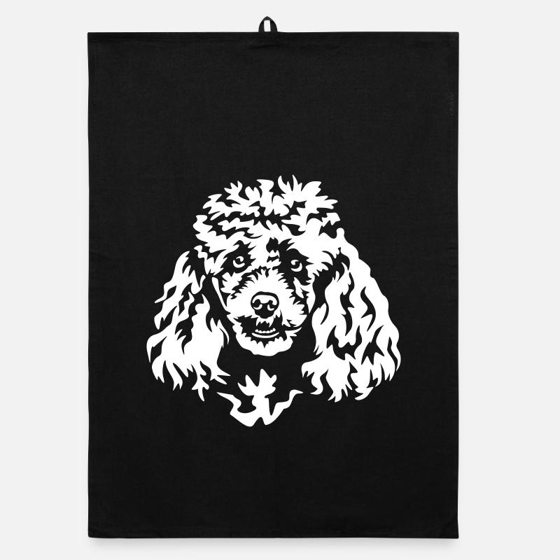 Poodle Head "Black Edition" Organic dish towel