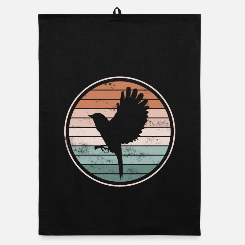 Vogel Vögel - Organic Geschirrtuch - Schwarz