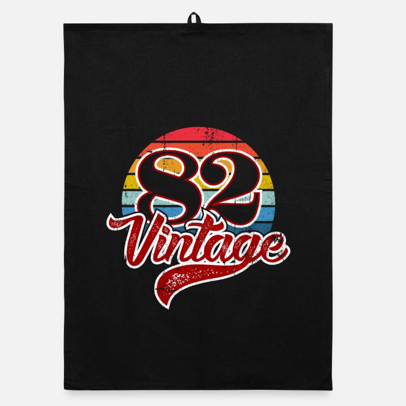 82 Vintage Rainbow Circle Logo Organic Geschirrtuch
