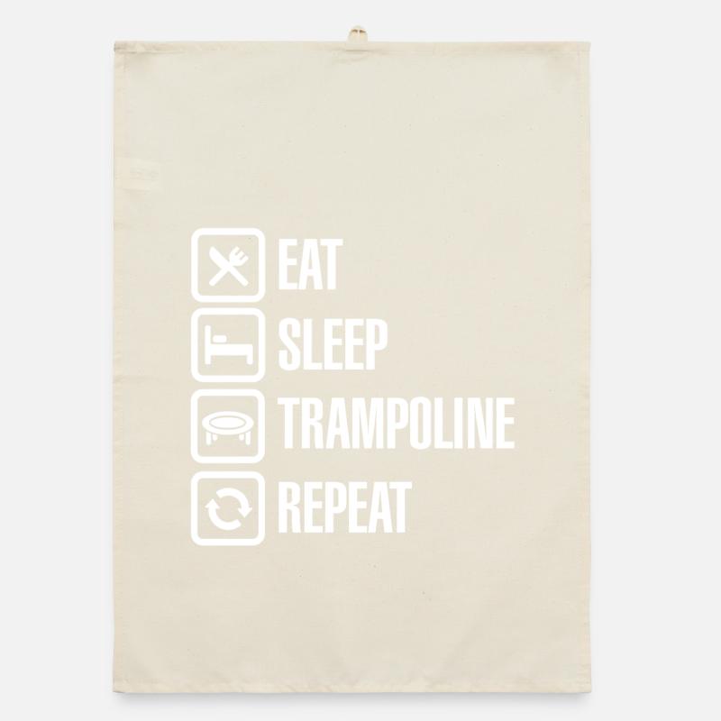 Trampolin Springen Eat Sleep Trampoline Repeat Organic Geschirrtuch