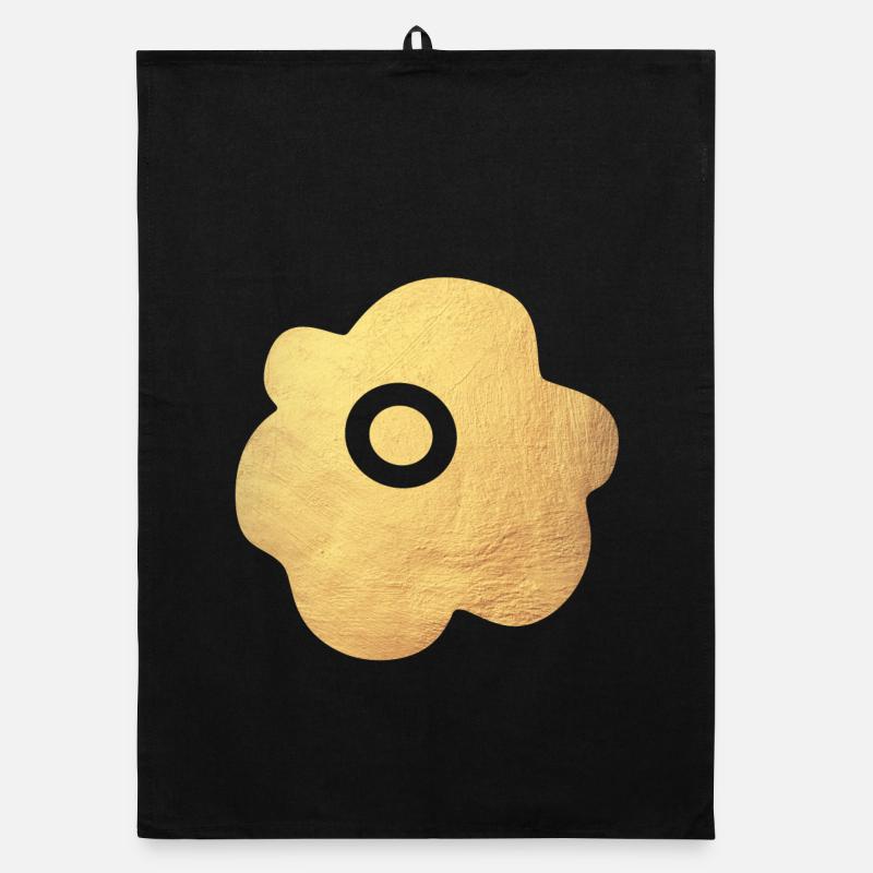 Yoga fleur fleur or symbole fleur abstrait fan Torchon bio