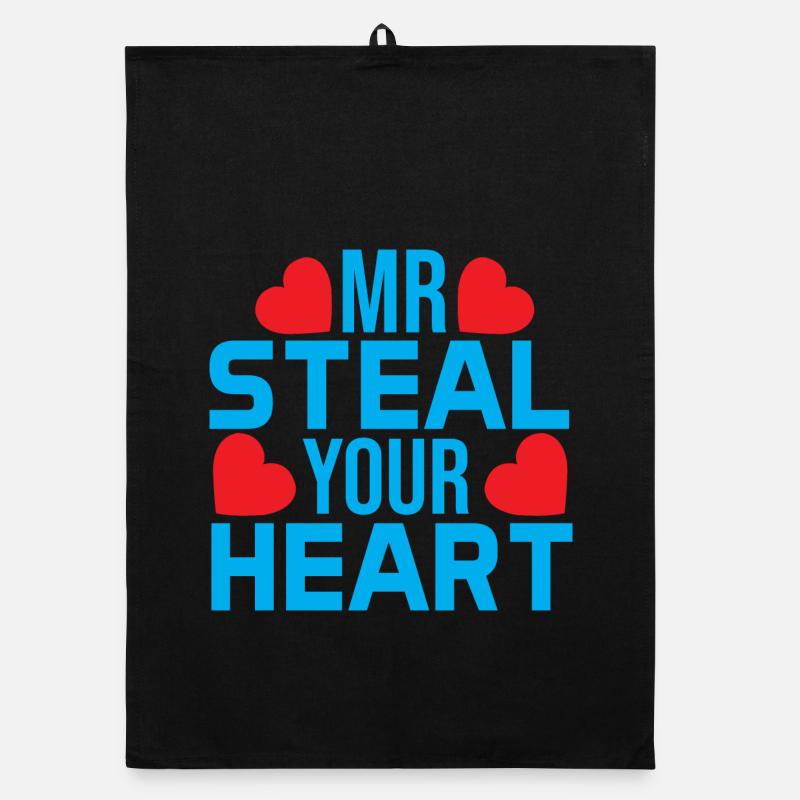 Liebesbotschaft mit farbigen Herzen Organic Geschirrtuch