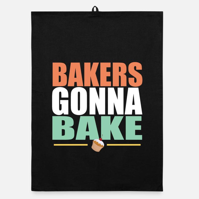Backen Bäcker gehen zum Backen - Organic Geschirrtuch - Schwarz