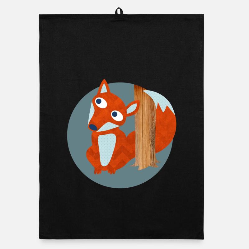 Fuchs Struktur Wald Kinderzimmer Muster Comic  Organic Geschirrtuch