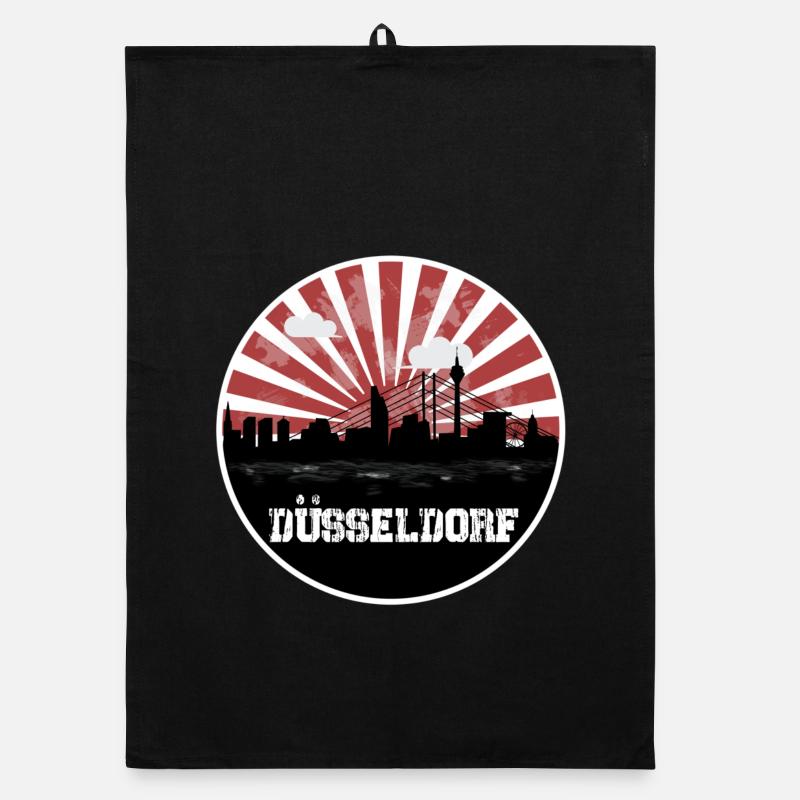 Dusseldorf Skyline Home Game Organic dish towel