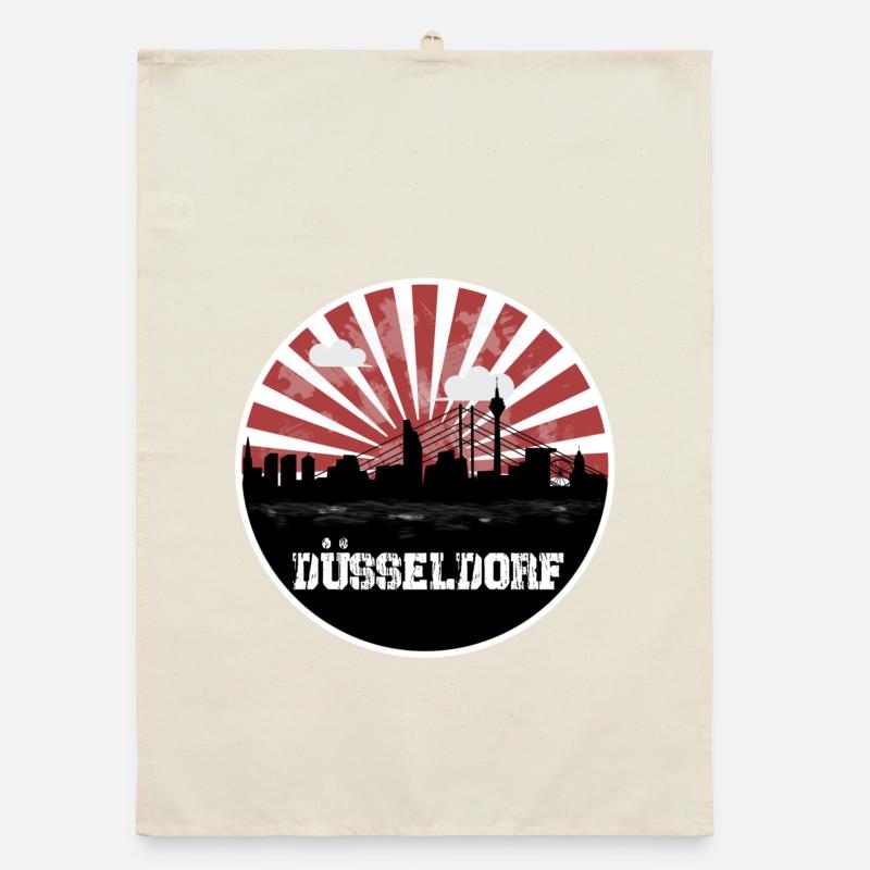 Match à domicile de Düsseldorf Skyline Torchon bio
