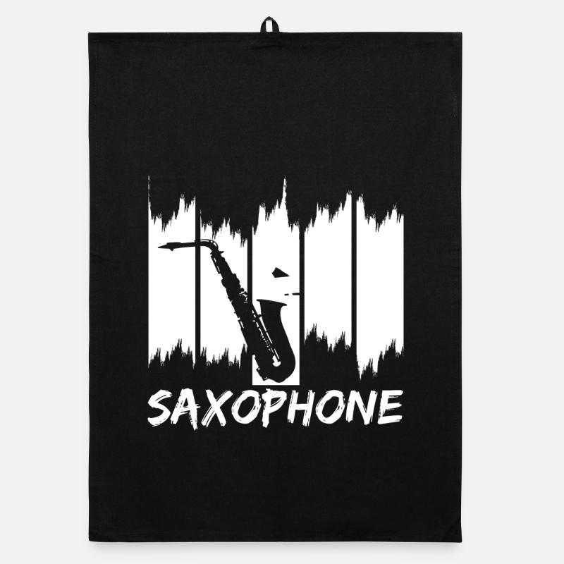 Saxophon Skizze Organic Geschirrtuch