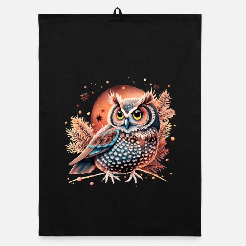 hibou_ niedliche Eule Organic Geschirrtuch