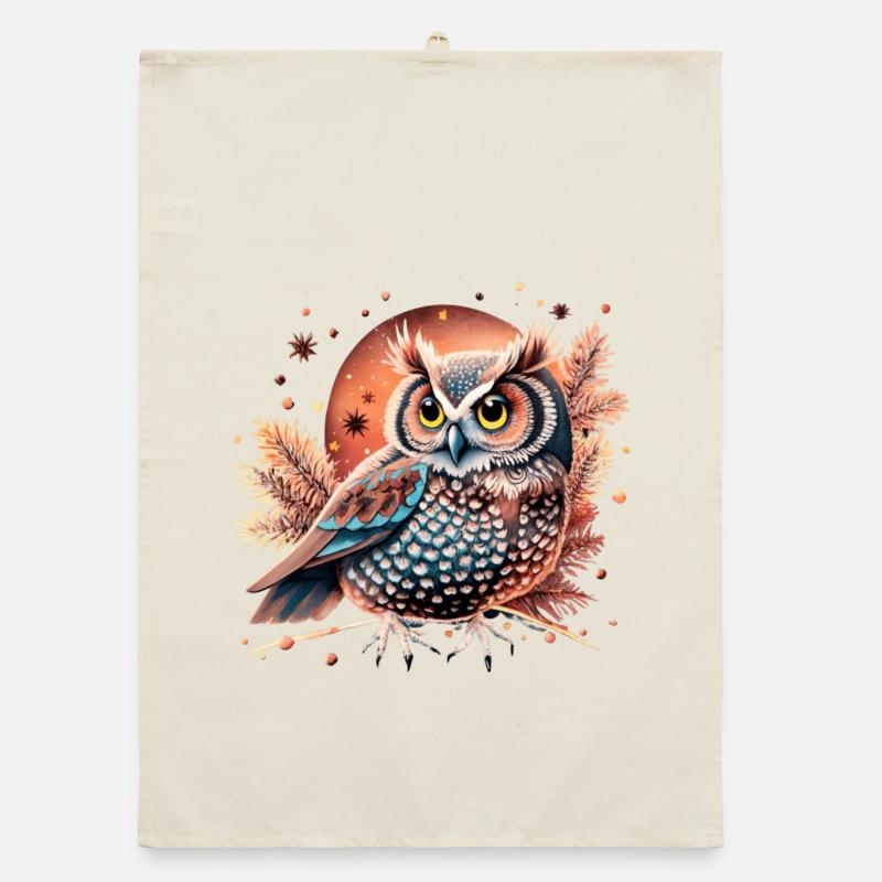 hibou_ niedliche Eule Organic Geschirrtuch