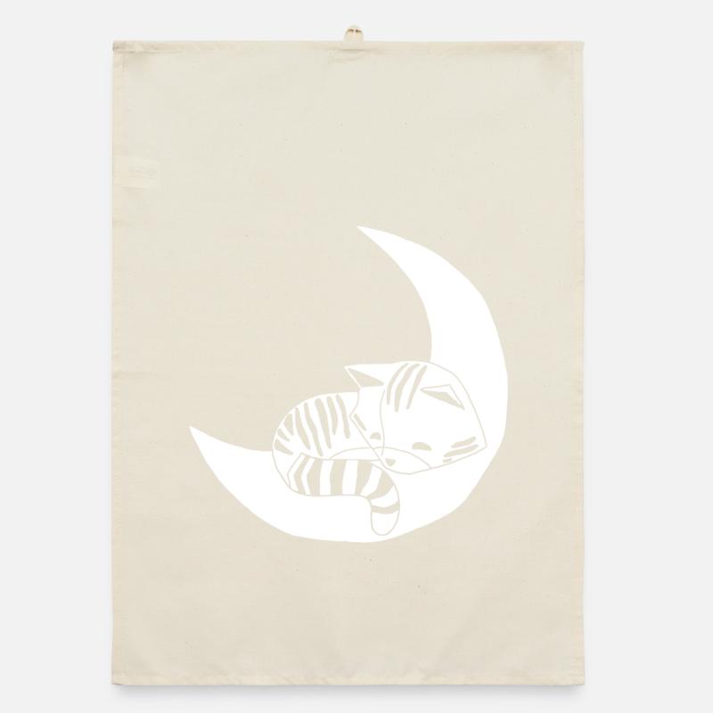 Whimsical kitten Organic dish towel