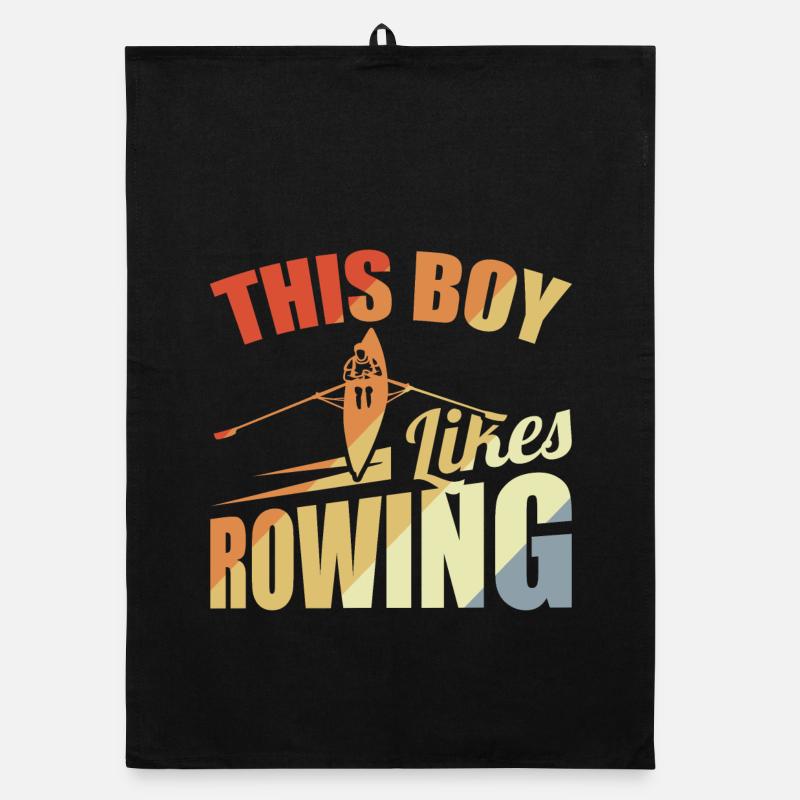 This boy likes rowing Organic dish towel