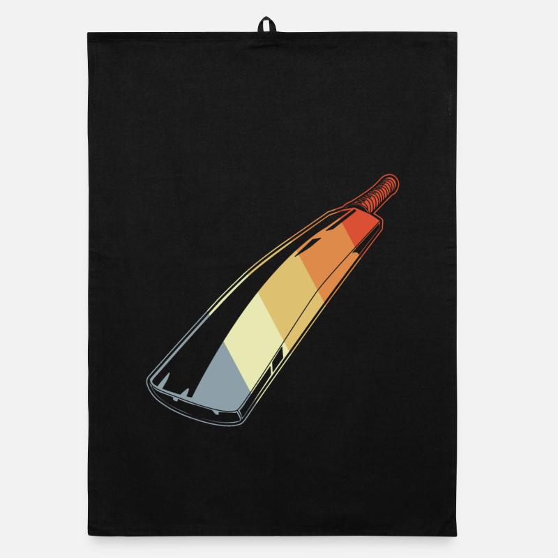 Cricket bat vintage style Organic dish towel