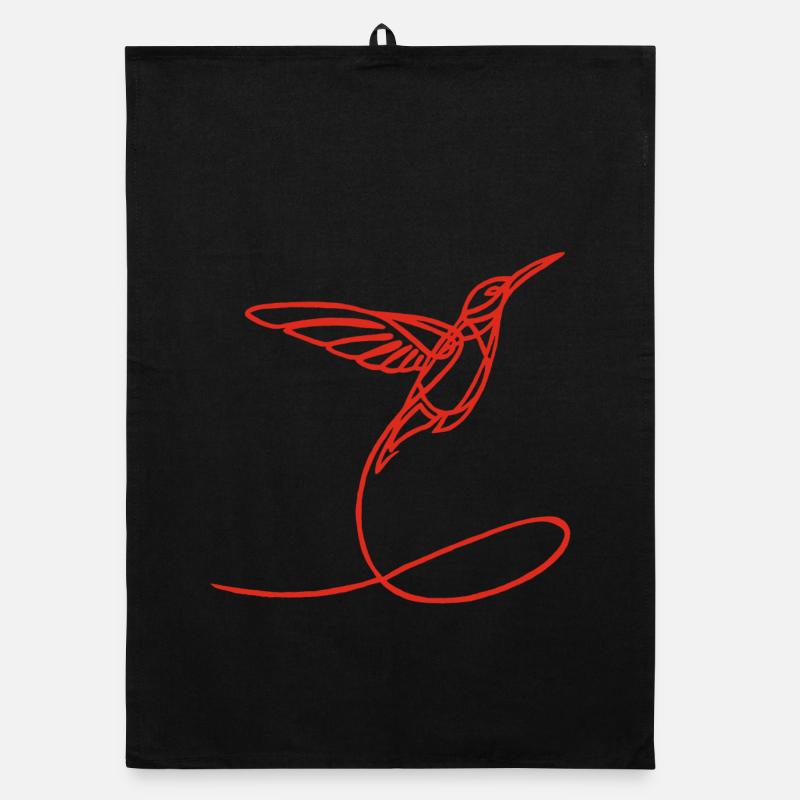 Oiseau étrange rouge Torchon bio