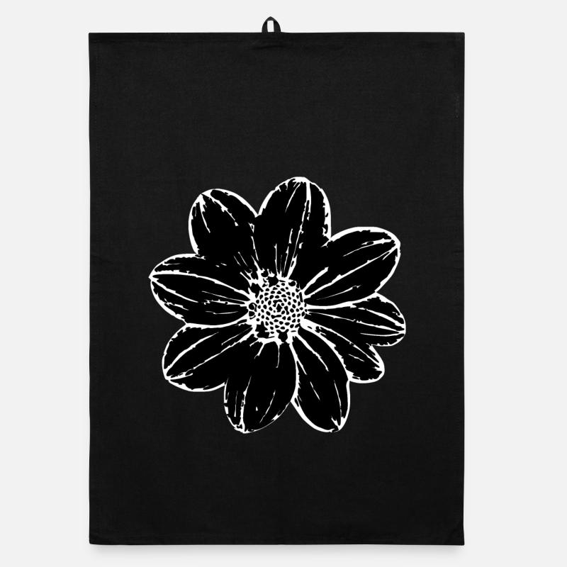 Fleur, Noir, Fleurs, Noir, Fleur Torchon bio