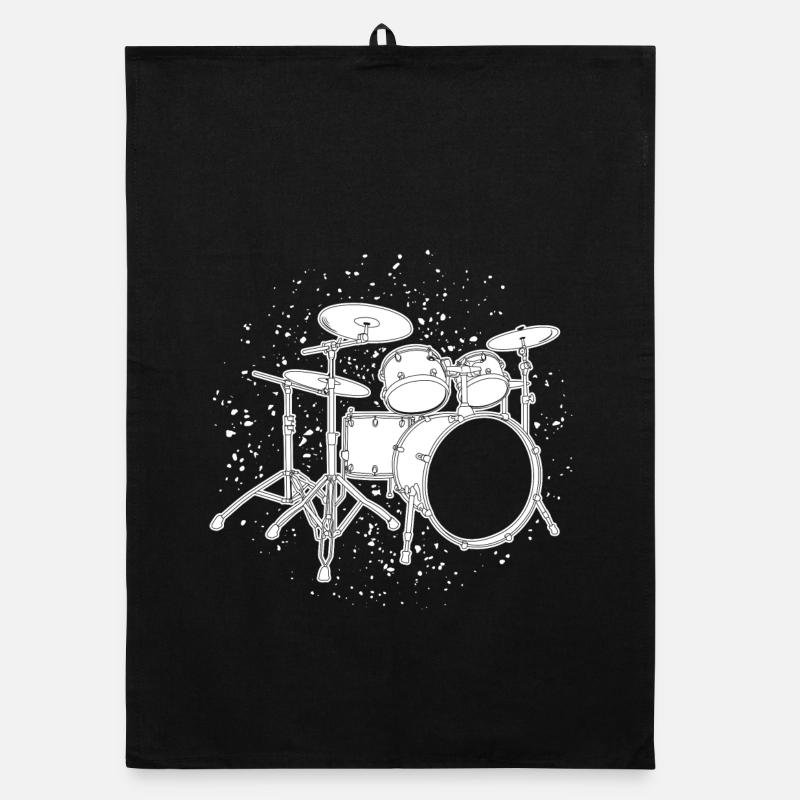 Drumkit Zeichnung Organic Geschirrtuch
