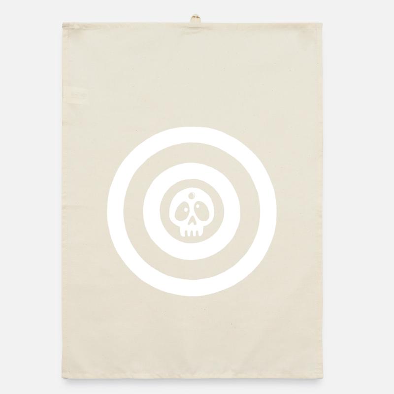 White target skull Organic dish towel