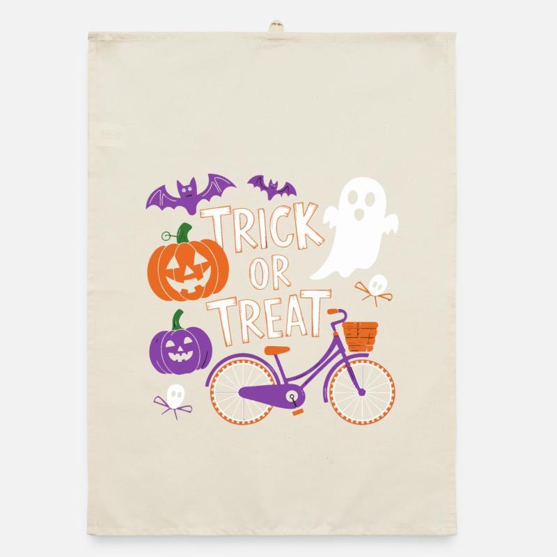 Halloween Fahrrad Süßes oder Saures Design Organic Geschirrtuch