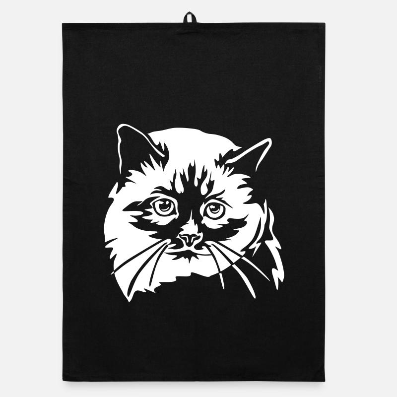 Birma Katze "Black Edition" Organic Geschirrtuch
