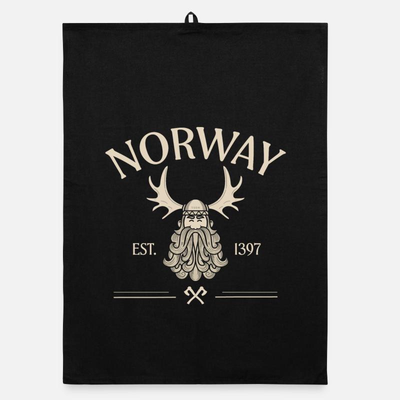 Norway - Viking Beard - Moose Organic Geschirrtuch