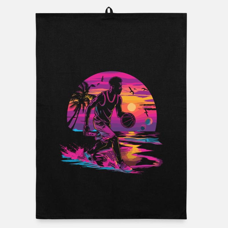 Basket-ball Synthwave Torchon bio