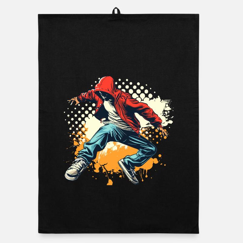 Breakdancer Graphic Organic dish towel
