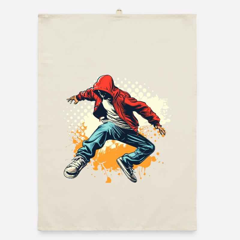 Breakdancer Grafik Organic Geschirrtuch