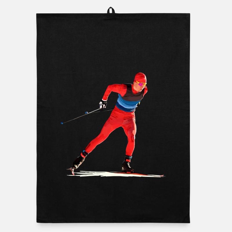 Cross-country skiing Organic dish towel