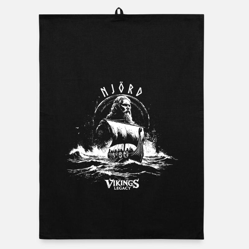 Njörd - the Viking sea god Organic dish towel