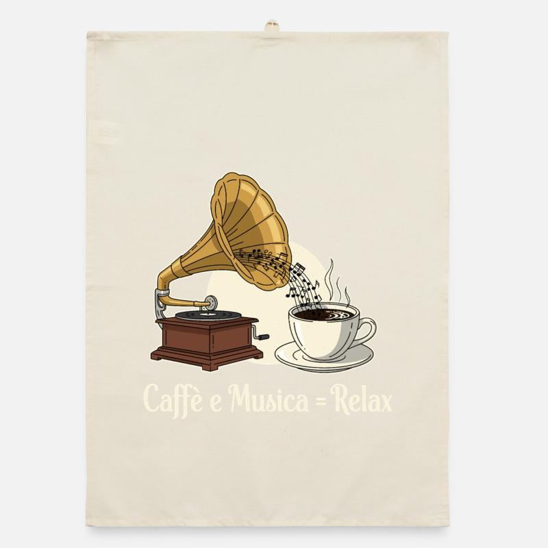Caffè e Musica = Relax Organic dish towel