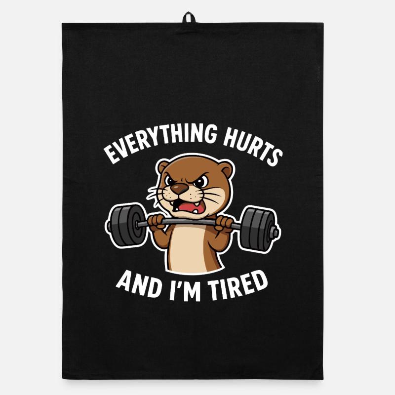 Citation d’haltérophilie Angry Otter Torchon bio