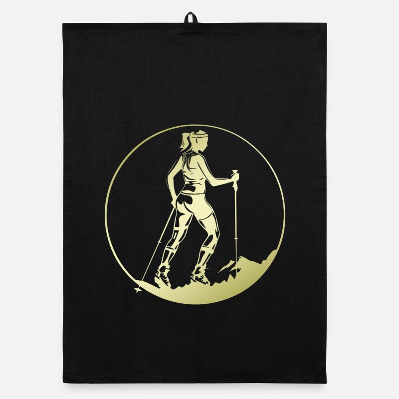 Silhouette de marche nordique Torchon bio