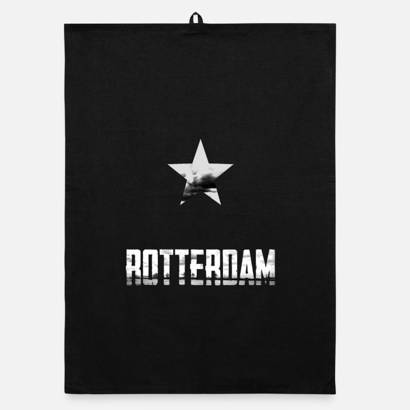 Rotterdam Star Distressed Print Organic Geschirrtuch