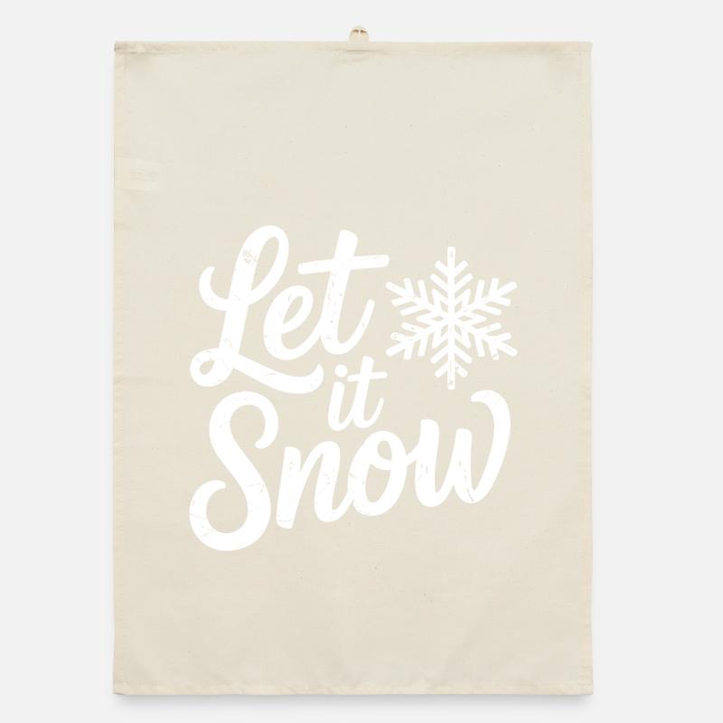 Flocon de neige de Noël Let It Snow Torchon bio