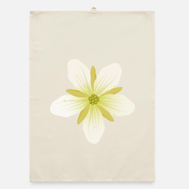 Delicate Venus flytrap blossom in pastel Organic dish towel