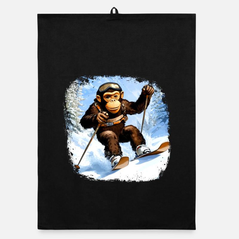 Singe Ski / Singe Skieur Torchon bio