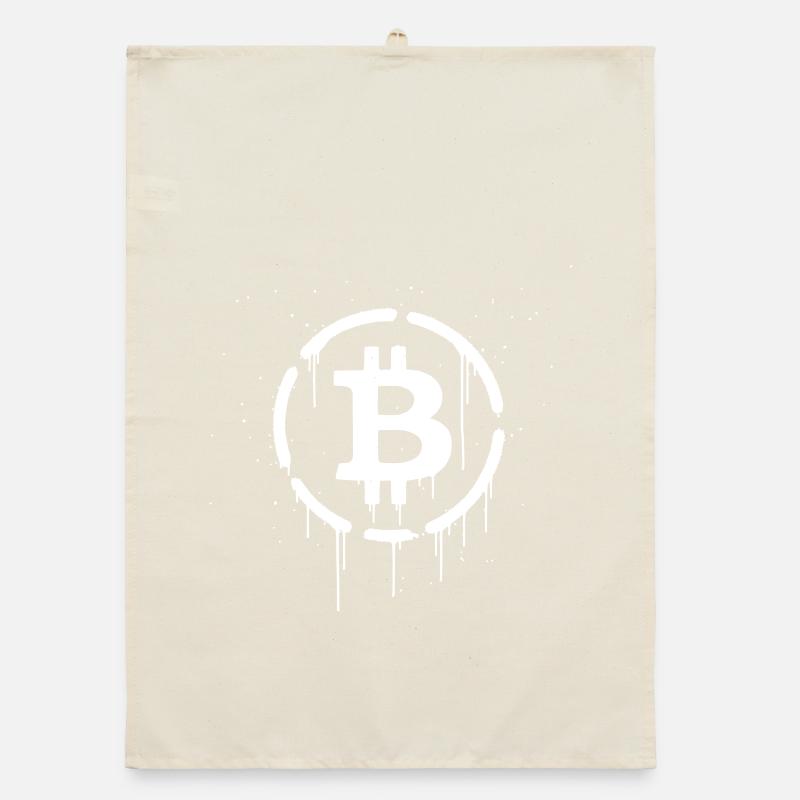 Bitcoin Logo Graffiti Crypto Torchon bio