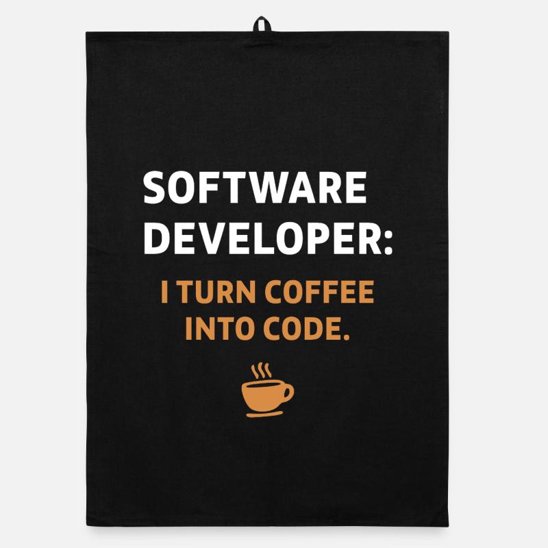 Software Developer - Coffee Edition - Organic Geschirrtuch - Schwarz