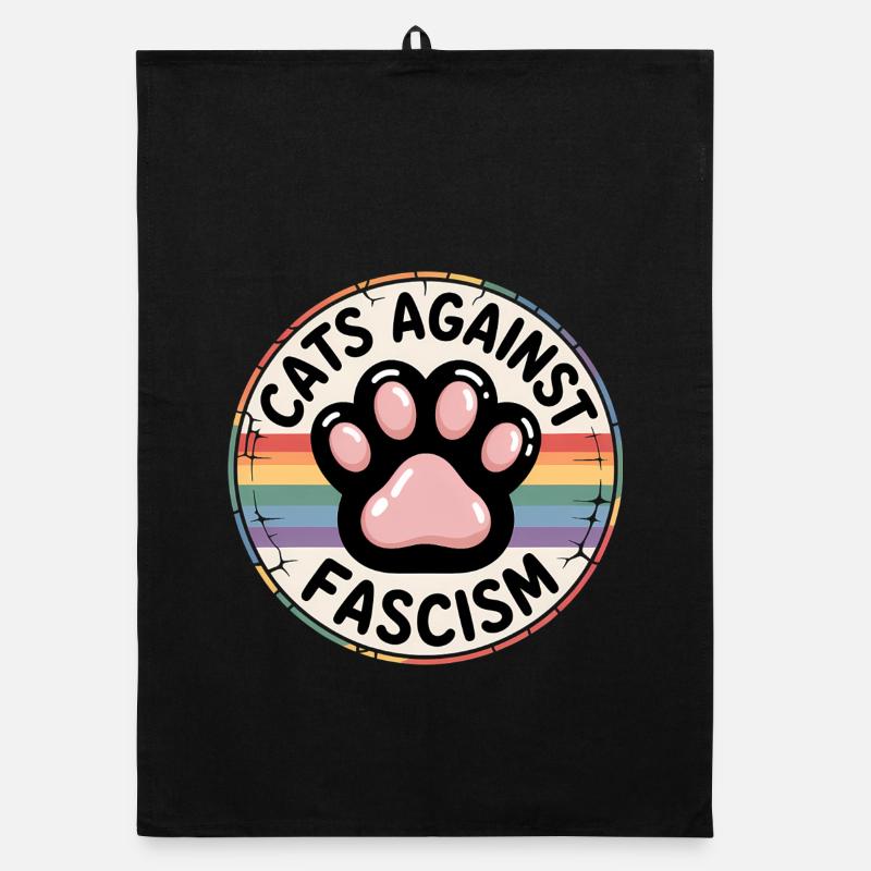 Cats against Racism- Antifascist Merch Organic dish towel