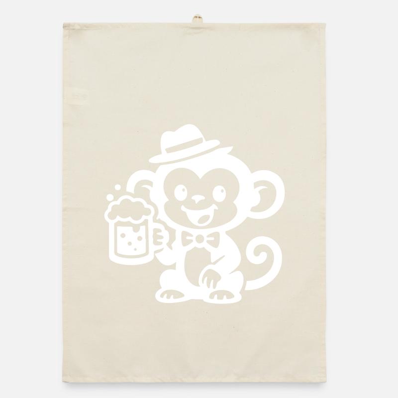 Monkey Beer Organic dish towel