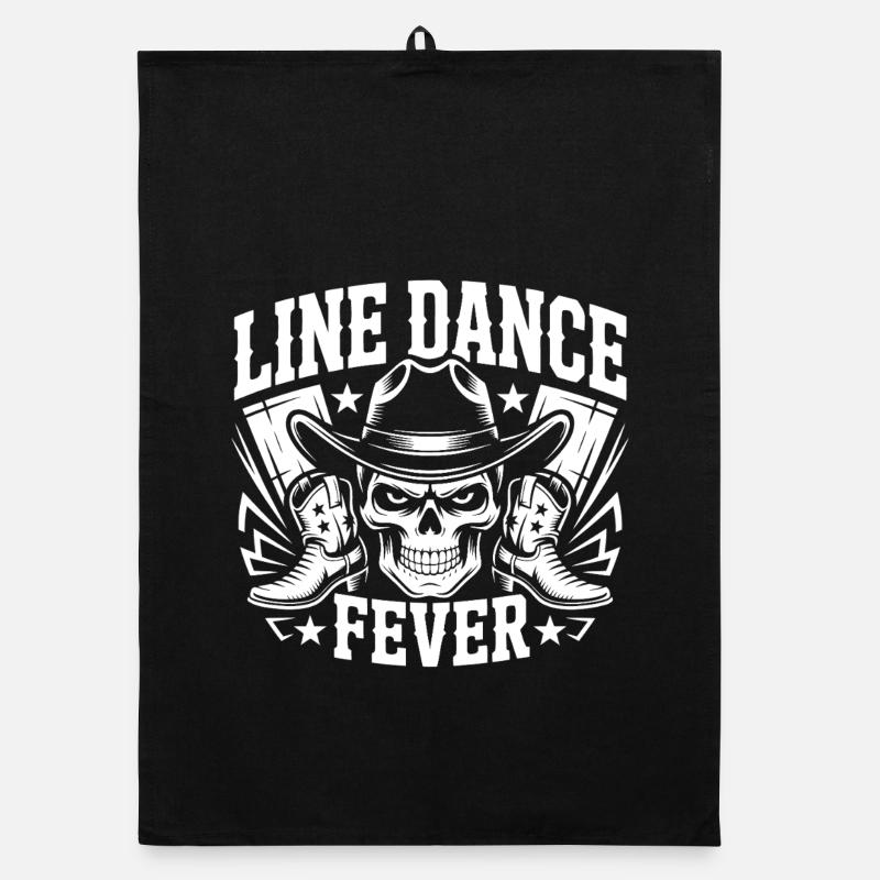 Line Dance Fever Schädel Organic Geschirrtuch