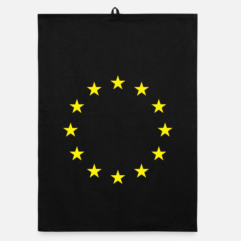 EU-Flagge - Organic Geschirrtuch - Schwarz