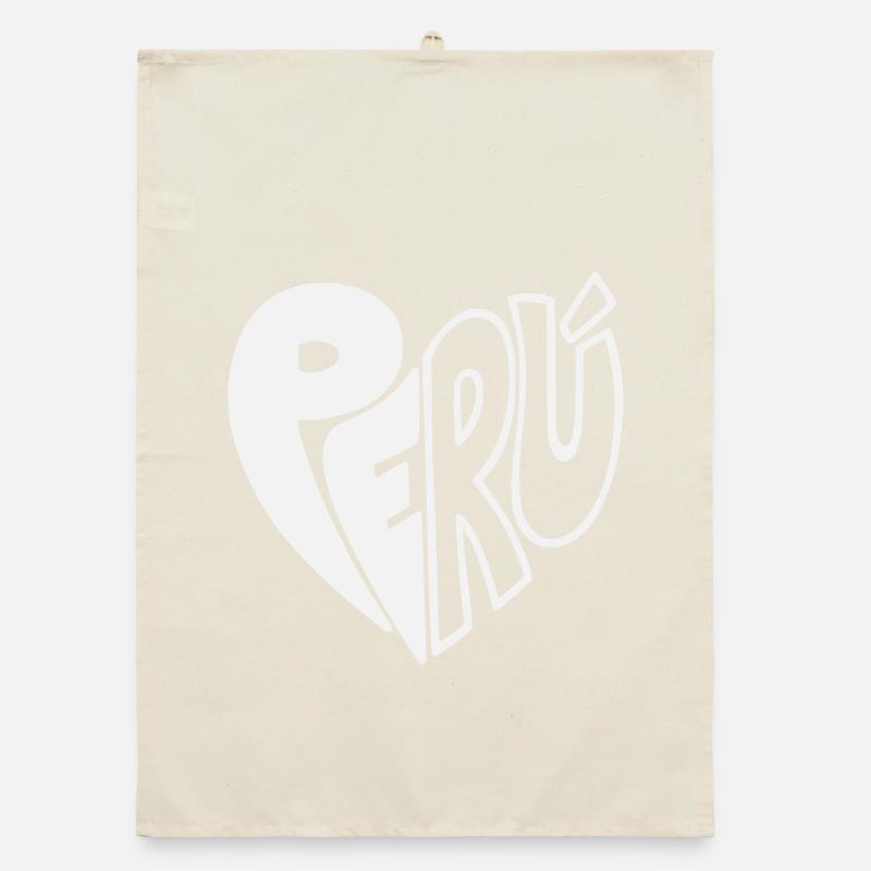 Peru Hand Drawn Logo - Farbe variabel  Organic Geschirrtuch