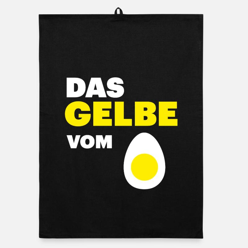Hühner Fans -  Hahn - Gockel - Eigelb Organic Geschirrtuch