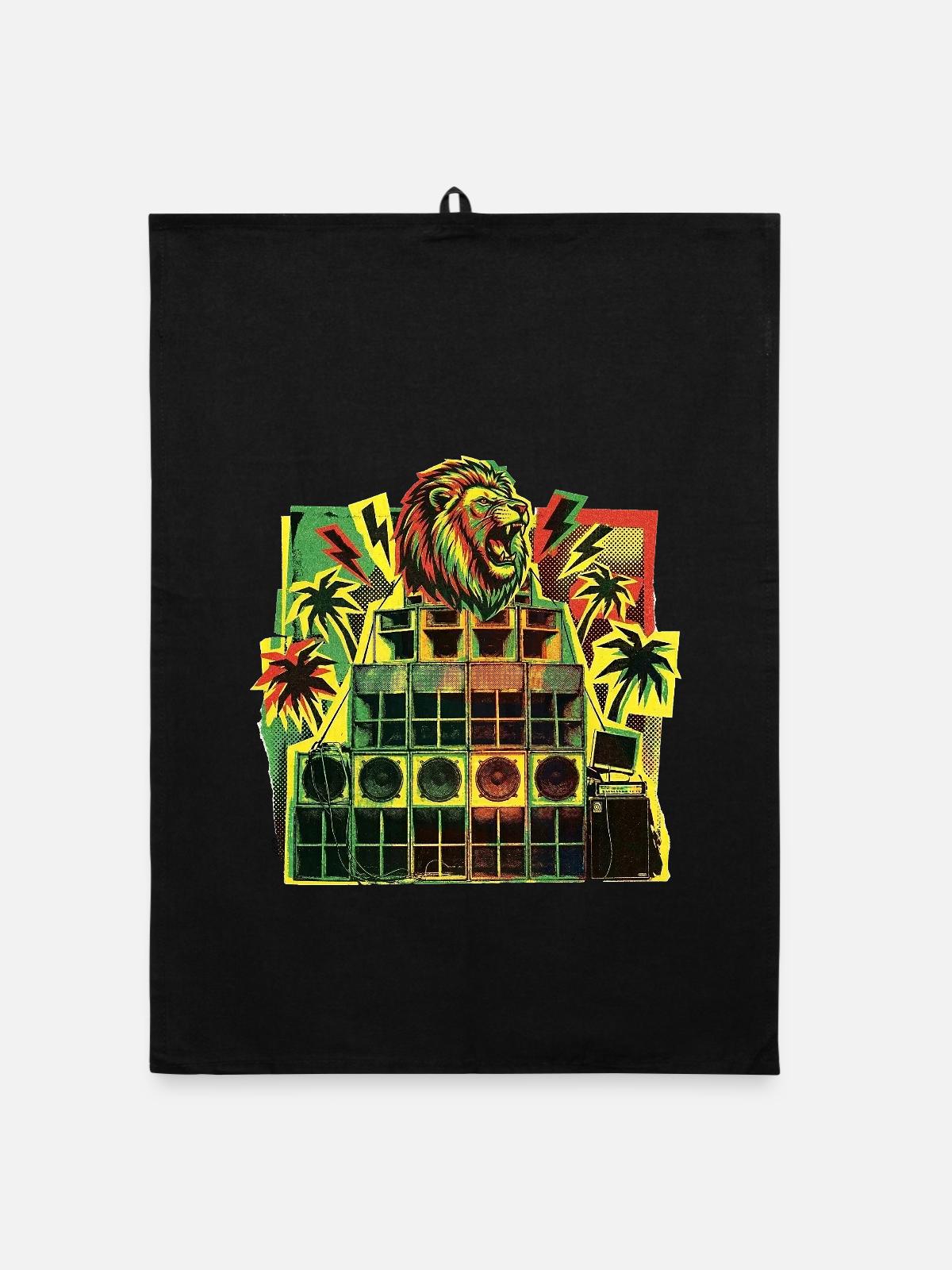 Jungle Dancehall Soundsystem - Organic Geschirrtuch - Schwarz - Vorne