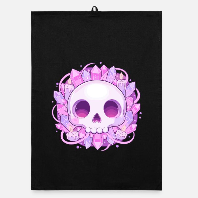 Crystal Skull with Crystals Organic dish towel
