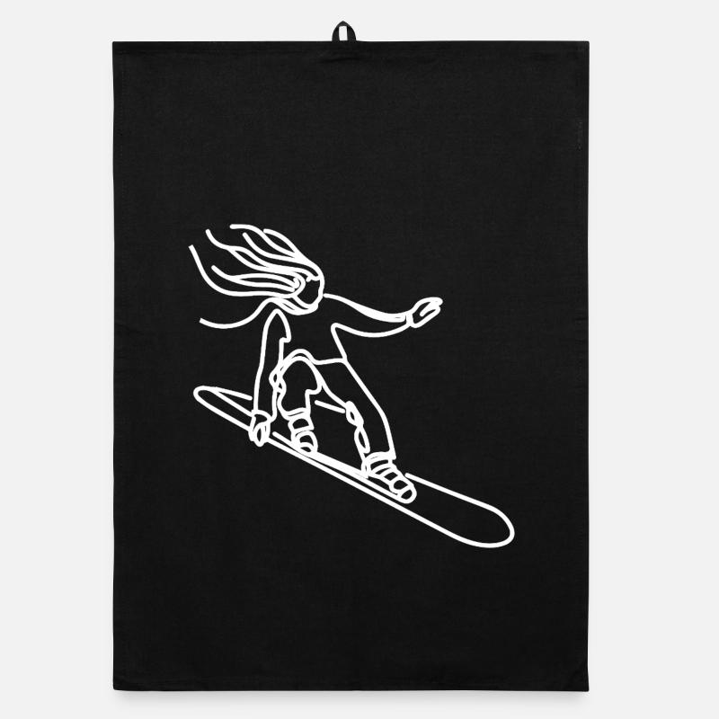 Filles snowboardeuses Torchon bio