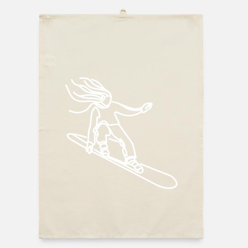 Snowboarder Mädchen Organic Geschirrtuch