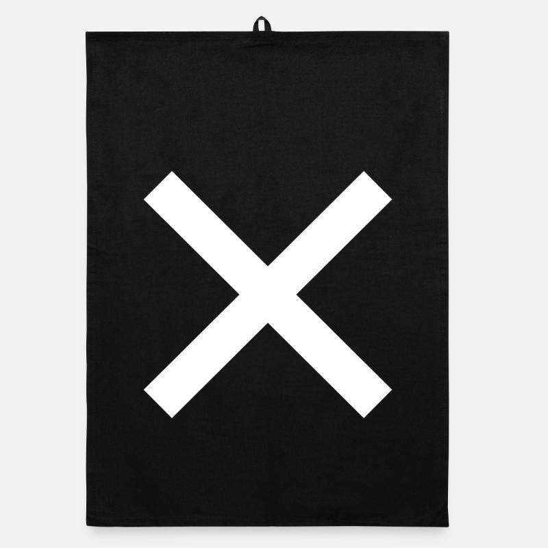 Signes X - Torchon bio - noir