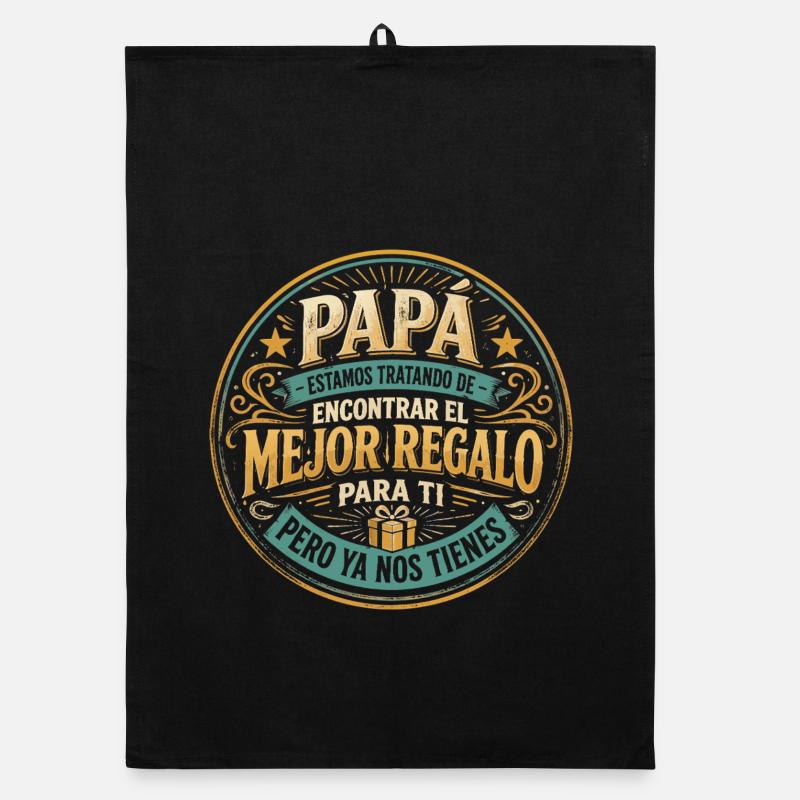 Dad Best Gift Kids Spanish Design Organic dish towel