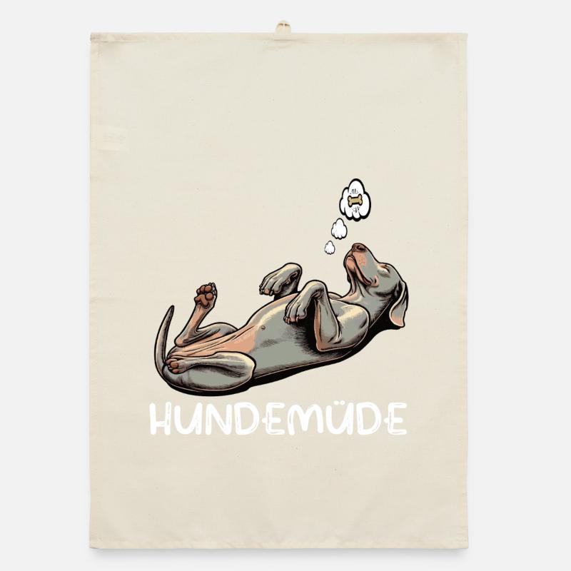 Hundemüde Weimaraner Weimaranerhalter Silbergeist Organic Geschirrtuch